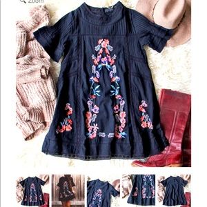 Free People embroidered mini dress — size S
